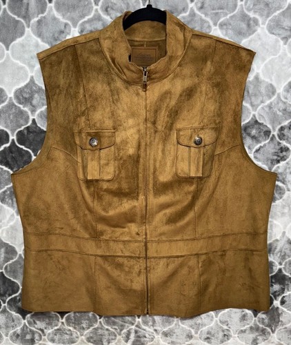 Lauren by Ralph Lauren Dry Goods Supply Co. Vegan Suede Full Zip Vest Size 2XL