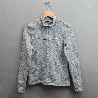 North Face Sweatshirt Womens Grey 1/4 Zip Sweater Long Sleeve Outdoor TNF Y2K