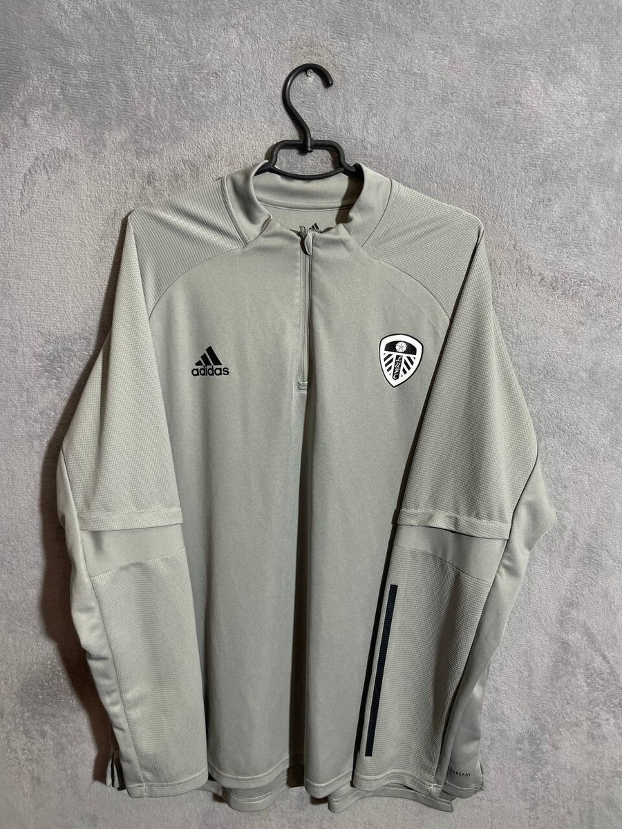 Leeds United Training Football Soccer Jacket Gray Adidas