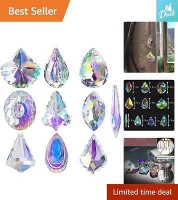 Versatile 10-Piece Glass Prism Suncatchers - Create Stunning Light Reflections