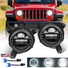 LED Halo Headlights & 9'' Brackets For Jeep Gladiator JT Wrangler JL 2018-2026