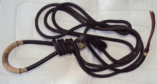 Lot De Rênes En Cuir Brut Marron Et Quirt (cravache) - Set Charro Mexicain - Neuf