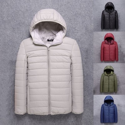 Herren Daunenjacke Daunen Baumwollfüllung Polyester Baumwollmischung Langarm