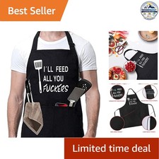Cooking Apron I'll Feed All You 31.5 x 28 in Polyester Waterproof BBQ Grill