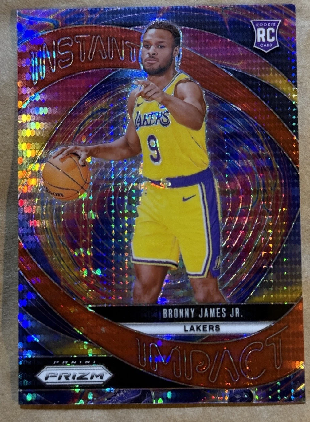 2024-25 Panini Prizm - Instant Impact Bronny James Jr #7 Red Pulsar Prizm /75 RC