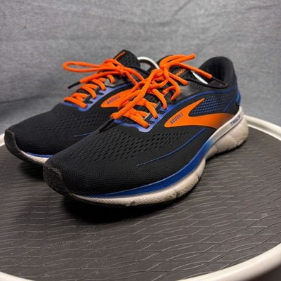 Brooks Trace 2 Running Shoes Mens 11 Black Orange Blue Road Lightweight Trainer