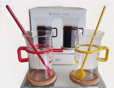 BODUM BISTRO DUO 4512 KAFFEEMASCHINE GLAS VON CARSTEN JORGENSEN NEO CITRAN VERPACKT 
