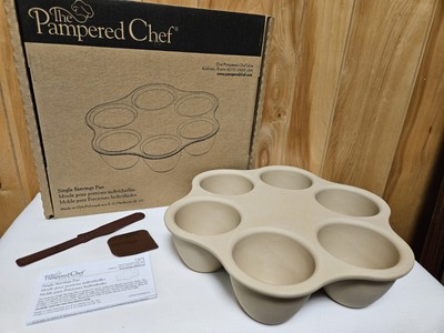 PAMPERED CHEF SINGLE SERVINGS PAN #1373 Stoneware 1 Cup Deep Well  USA *NIB*