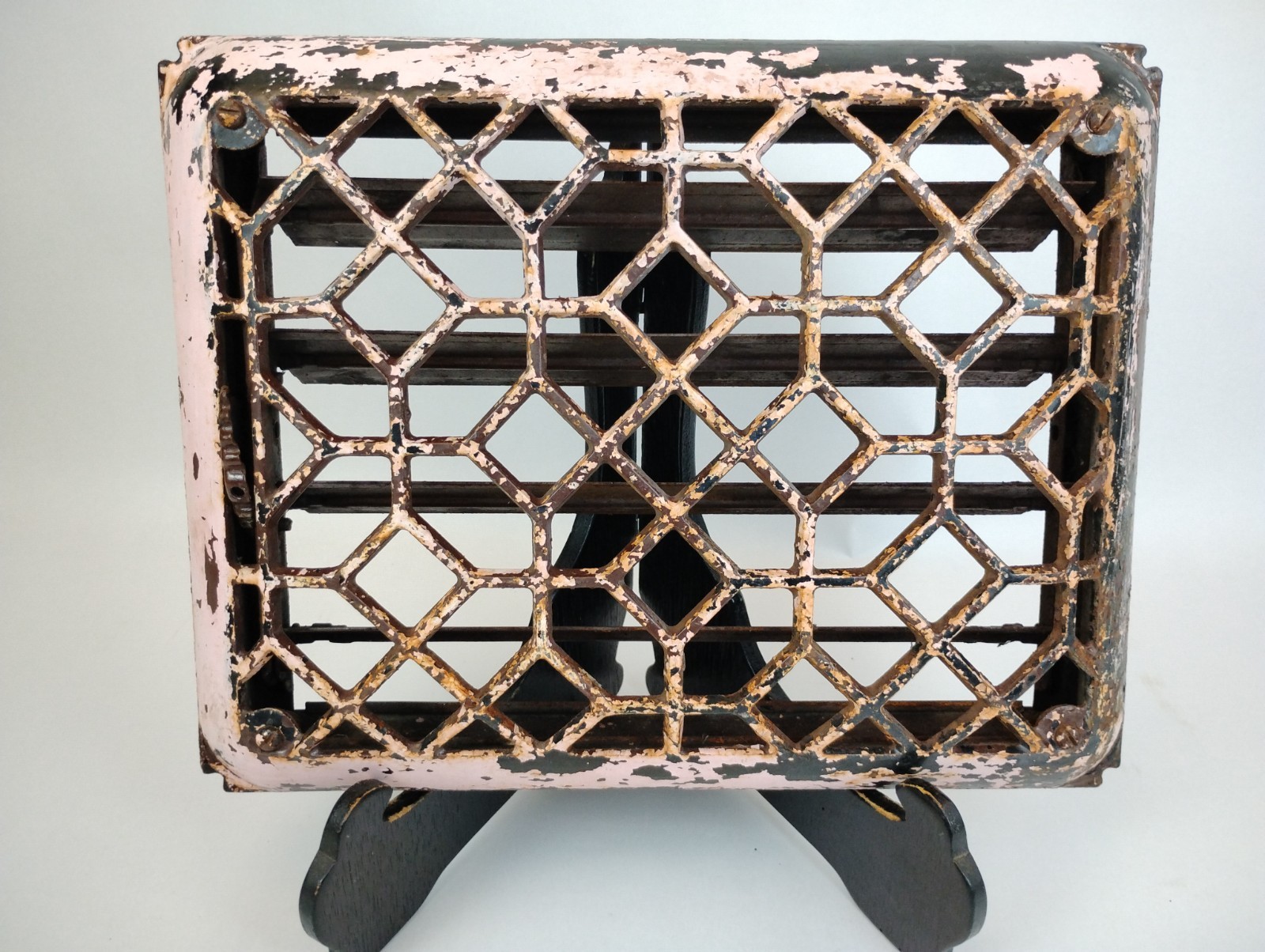 как выглядит 1900s Cast Iron Vent Grate Heat Register 12x9 Working Louvers Wall/Floor Return фото