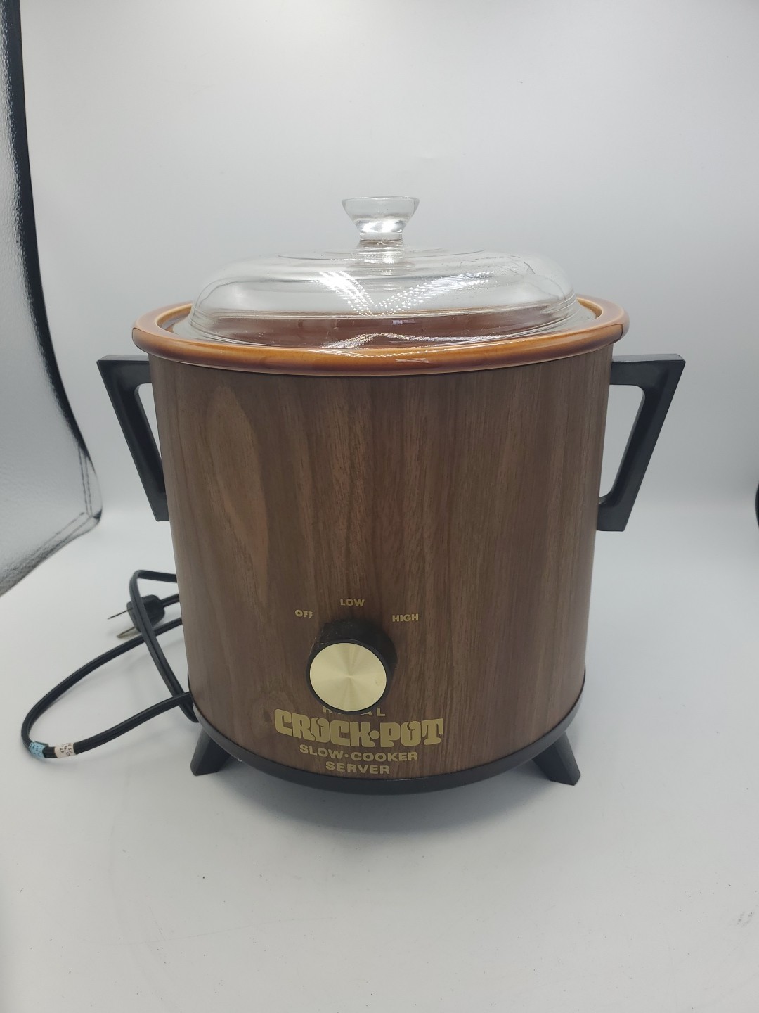 Vtg Rival 3.5 Qt CROCK POT Slow Cooker Stoneware Faux Wood Model 3101/2 W Box 