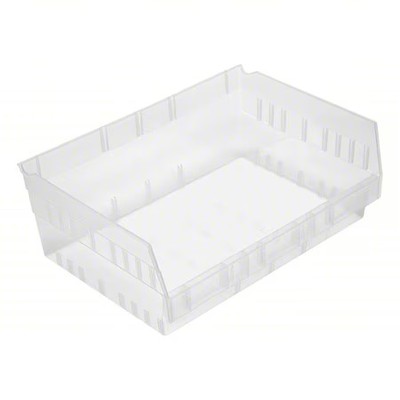 Quantum Storage Systems Qsb218cl Economy Nesting Shelf Bin, Plastic, Clear, 6