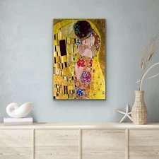 "The Kiss by Gustav Klimt "     Canvas Wall Art Picture Print