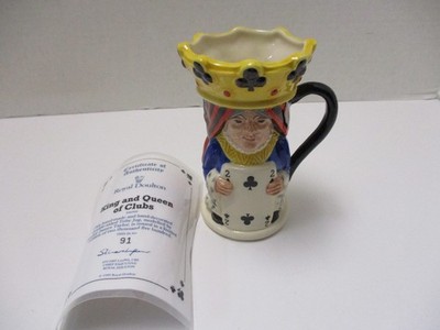 Royal Doulton King and Queen of Clubs Double-Sided Toby Jug w/ COA 1995