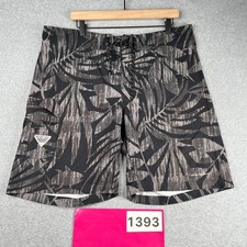 Columbia PFG Board Shorts Mens 38 Tropical Print Gray Pocket Omi Shield