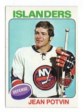 JEAN POTVIN NEW YORK ISLANDERS #36 1975-76 TOPPS CREASE FREE EX-NM