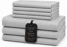 Split King Sheets Sets for Adjustable Bed, 7 Piece, 100 Egyptian Cotton Bed