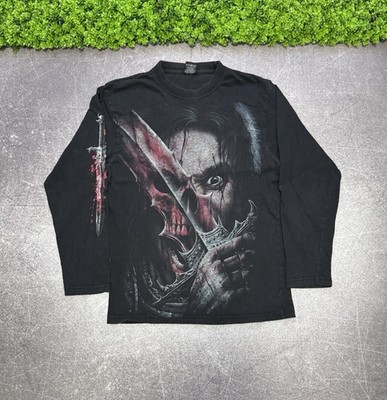 Vintage 90s Skull Longsleeve Spiral Y2K Affliction Style
