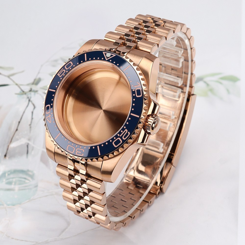 Steel Oyster 40mm Diver Watch Case Bracelet Sapphire For JAPAN NH35 Miyota 8215