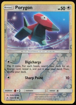 Porygon 154/214 MP Unbroken Bonds Common Reverse Holo Pokemon