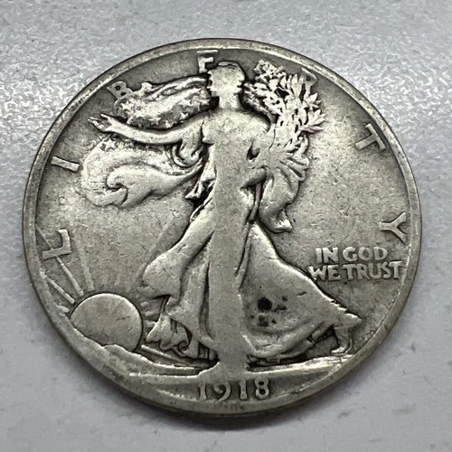 1918-S Walking Liberty Half dollar Actual Coin Full Rim Good Addition To Add