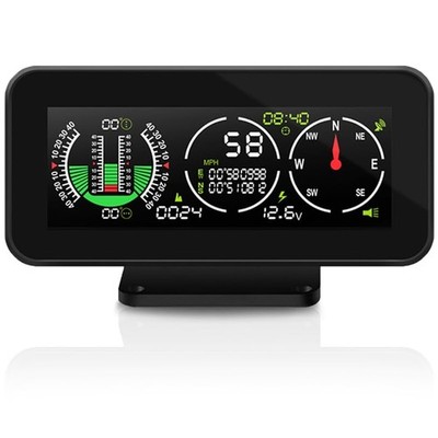 Car Inclinometer for Off-Road Driving, GPS Speedometer MPH KMH with Compass, ...