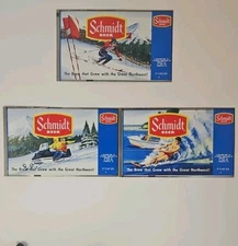 Vintage Flat Unrolled Steel Schimdt Beer Cans Lot Of 3 Sports Skiing Water