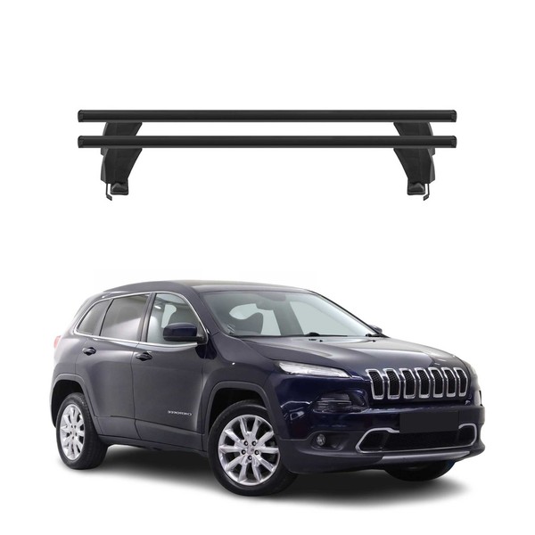 Menabo DachträGer FüR Jeep Cherokee Kl 2014-2018 Pre-Fl 50Kg Alu Schwarz 2X-image