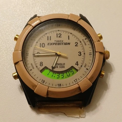 Vintage Timex Expedition Watch Case Men's Indiglo 50M Outdoors Hiking Sports