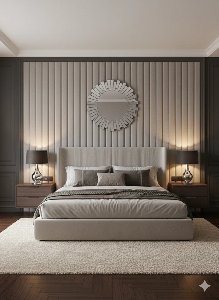 Espejo redondo de 32 pulgadas montado en la pared espejo de baño con decoración sin marco Foto 4 de 4