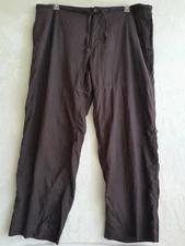 Perry Ellis 42x30 Linen Roll Tab Hem Casual Coastal Vacation Pants Brown Pockets