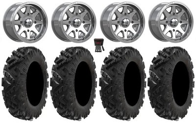 MSA Spark 15'' Wheels Polished 28'' Attack 2.0 Tires Polaris RZR