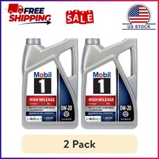 (2 pack) Mobil 1 High Mileage Full Synthetic Motor Oil 0W-20, 5 Quart 62.78 per gallon