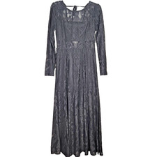 Whimsigoth Maxi Dress Womens M Black Lace Sheer Fairy Dark Coquette Forever 21