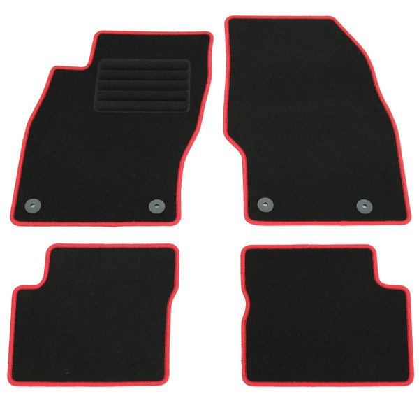FußMatten Set FüR Opel Corsa D 2006-2014 Autoteppiche Mit 100% Passform Rot-image