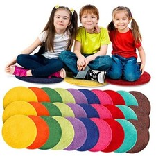 Children's Mats 18 Inch Kids Carpet Circle Seats Multi Color Rug Mats Round 30