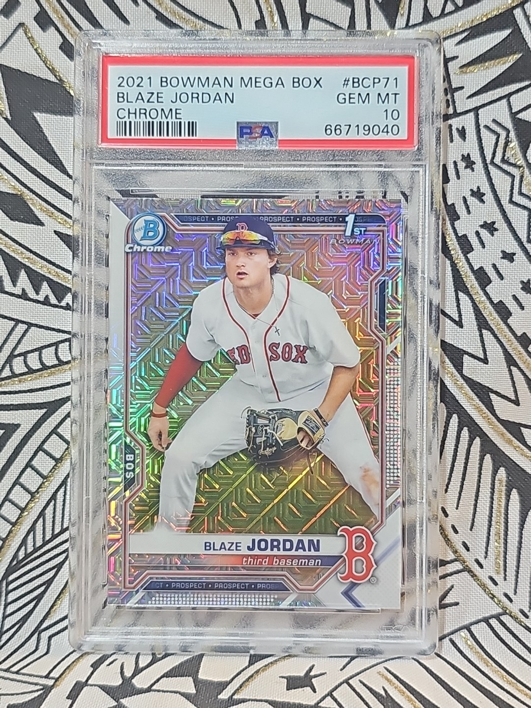 2021 Bowman Mega Box Chrome Blaze Jordan #BCP71 Mojo Refractor RC PSA 10 (BJ040)