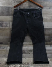 The Unbranded Brand Jeans Mens 34 Black Raw Selvedge Skinny 11oz Stretch UB144