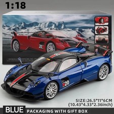 1:18 Pagani Huayra BC Blu Francia with Carbon Accents Model Car Autoart