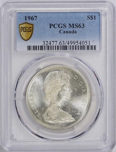 1967 Canada Silver Dollar • Centennial Issue • PCGS MS-63 • Flying Goose