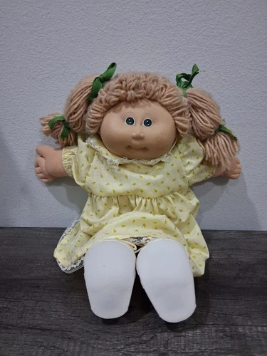 Cabbage Patch Kid Coleco Appalachian Art 1978 1982 Blonde Gree Eyes Yellow Dress