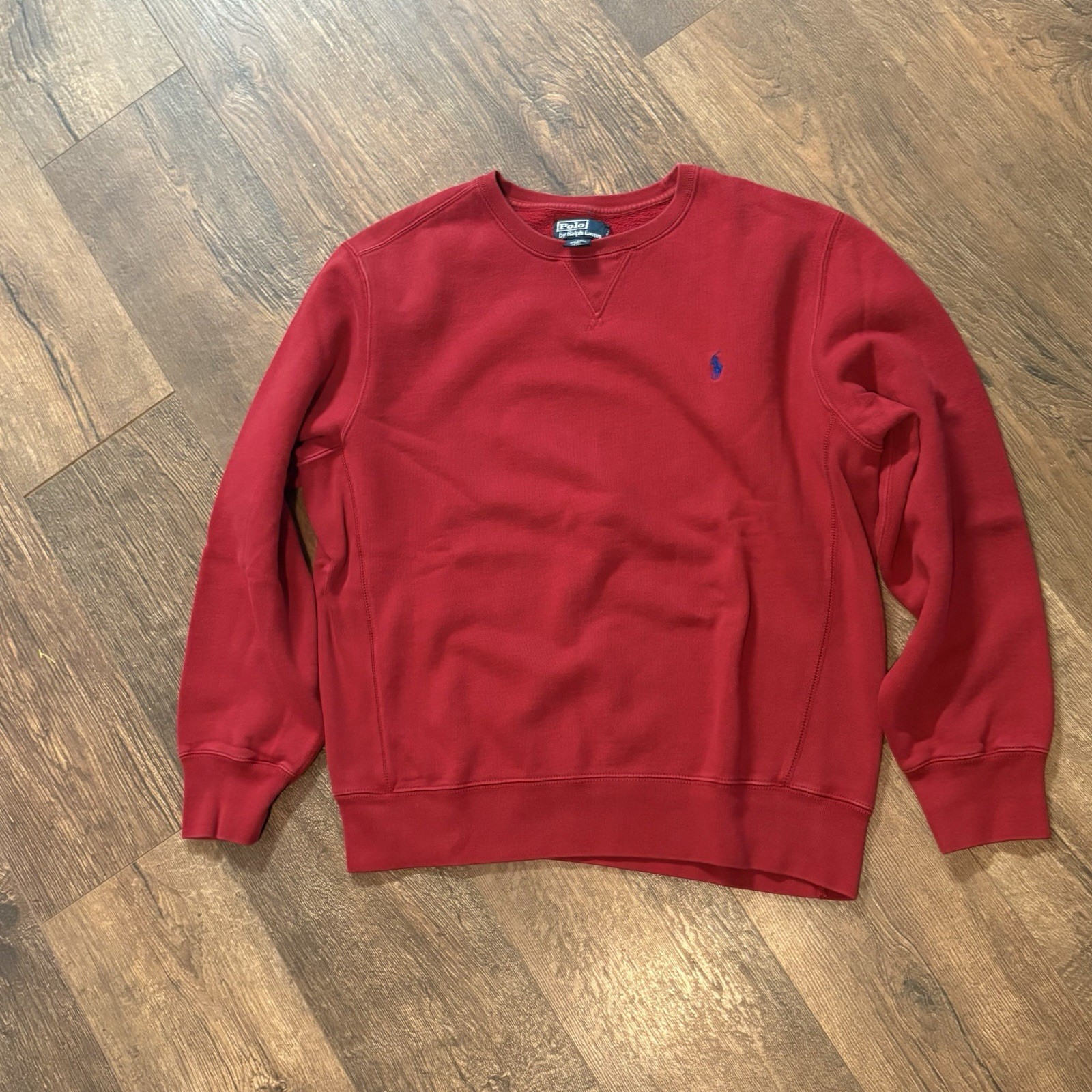 Polo Ralph Lauren Vintage Girocollo Felpa Uomo Taglia Large L Rosso Blu Pony