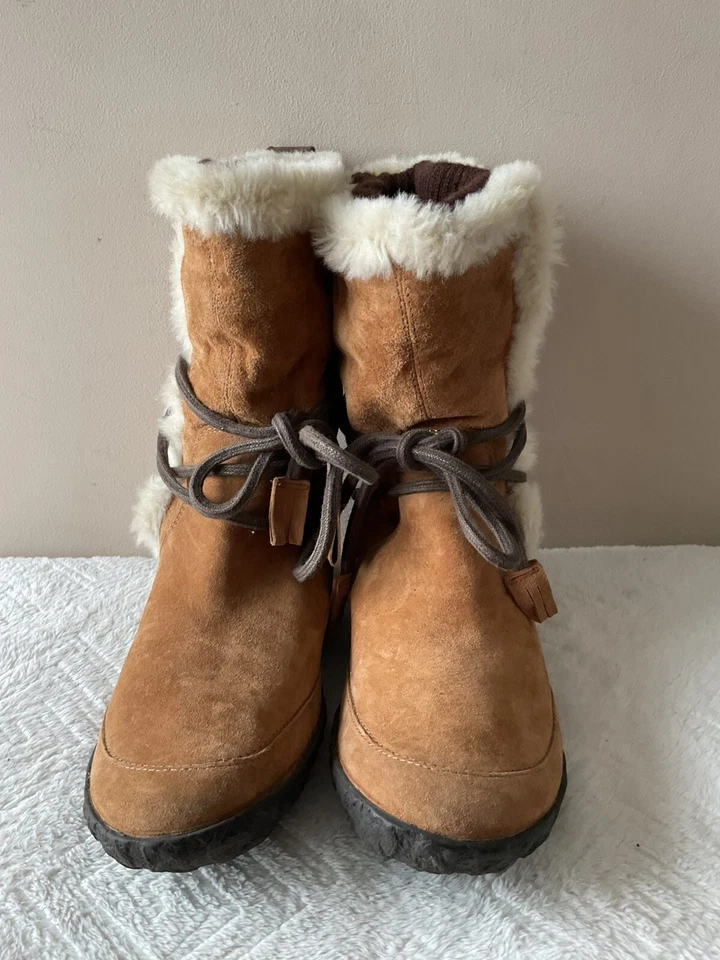 CUSHE real suede ladies chestnut fur lined slouchy boot size 6/39 WATERPROOF - Image 2 of 4