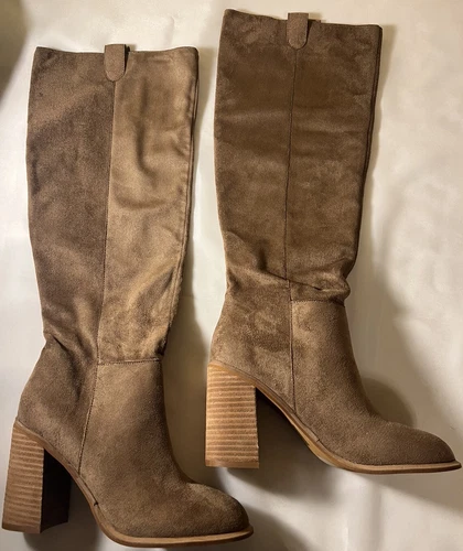VICI Saint Slouch Boot Women's Size 8.5 Tan Soft Faux Suede