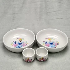 Disney Bon Bon Buddies What Kids Want 2 Bowls 2 Egg Holder Cups Princess Vintage