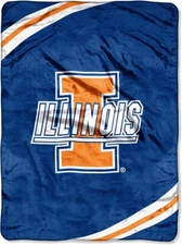 Illinois Fighting Illini Plush Blanket, 60”x80” - Warm & Soft NCAA BLANKET