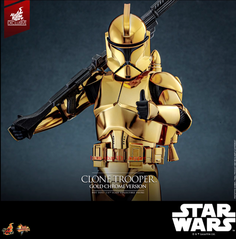 Hot Toys Mms735 1/6 Star Wars Clone Trooper Gold Chrome Ver