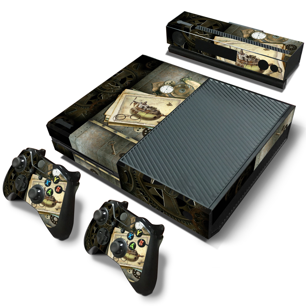 Xbox One Console Skin Decal Sticker Old Time Machine + 2 Controller Design Set-image