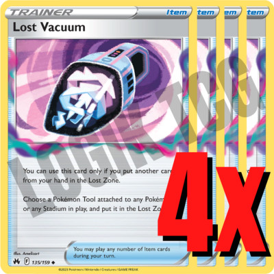 4x Lost Vacuum 135/159 x4 - Crown Zenith - Pokemon TCG - Playset | eBay