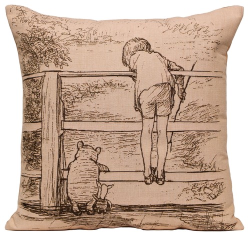 Winnie and Christopher 19x19 in French Tapestry Cushion Cover - Winnie-the-Pooh
