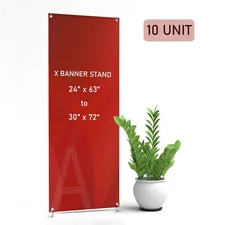 (10 UNIT) Premium  X Banner Stand 24" x 63" to 30" x 72" For Trade Show Display